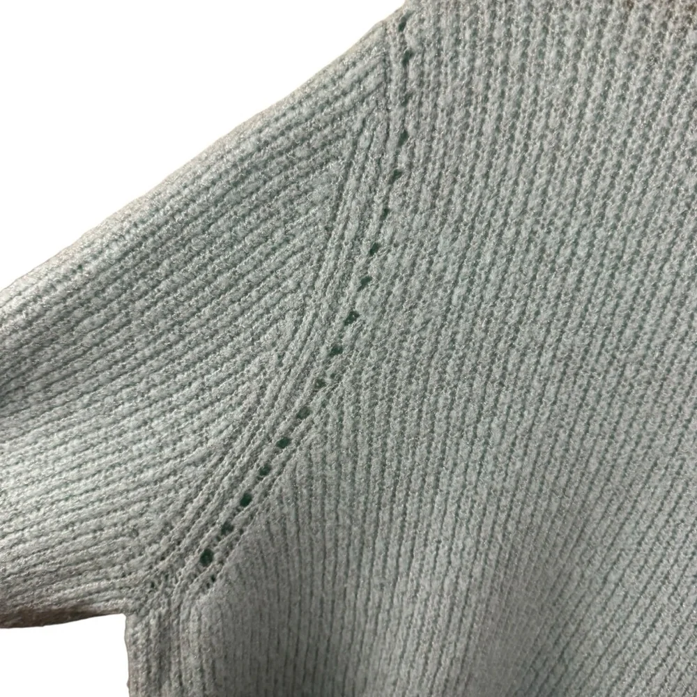 * Lane Bryant Sweater Scallop Size 18/20 Long Sleeve Knit Plus Size Light Blue - Picture 6 of 13